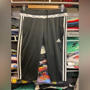 Women’s Adidas Black Track Pants with White Stripes